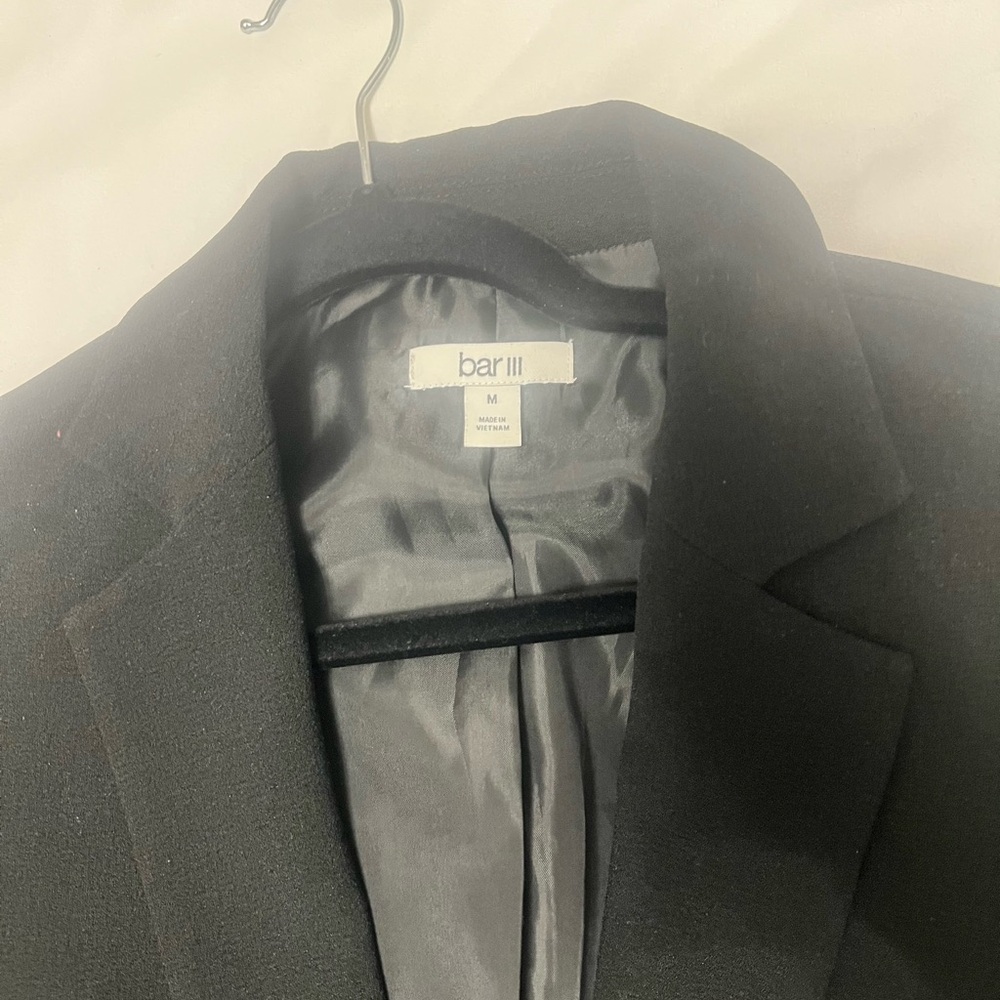 Bar III Black Blazer with Silver Accents